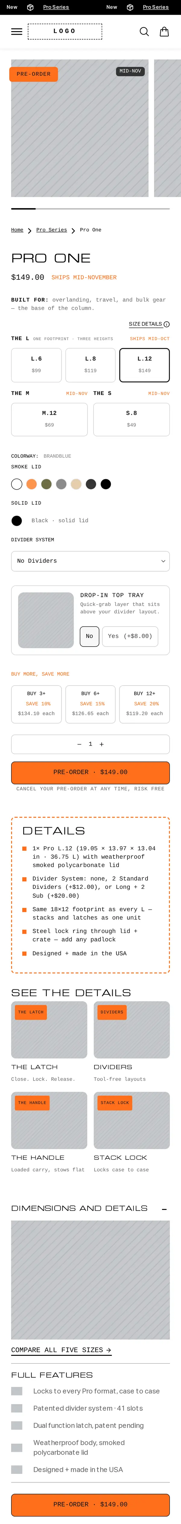 The same product page on a phone, with photos hidden.